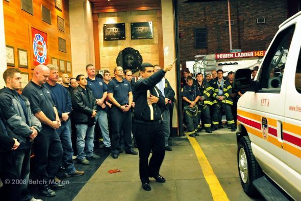 Father J Fonti blesses the Daniel Pujdak FFT Van